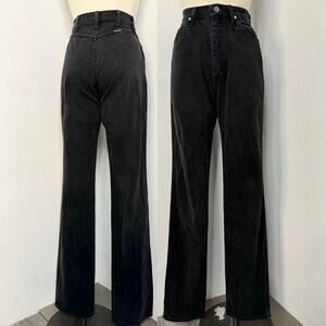 26"X35" Vintage Wrangler Black Back Pocketless Jeans High Waist Western Tall